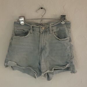 Kensie Vintage Luxe High Rise Cotton Shorts, Size 4/27, Light Blue Denim